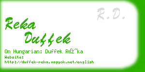 reka duffek business card
